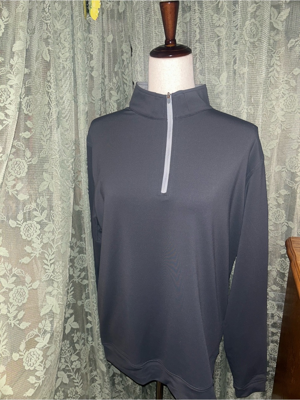 Peter Millar Men's Quarter-Zip Performance Sweater - Charcoal Grey
